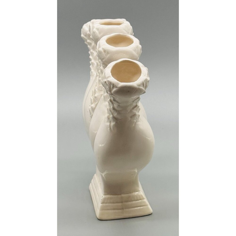 Mid Century Cream Quintal Five Finger Vase Posy Holder Ceramic 7.5 inch - Picture 3 of 7
